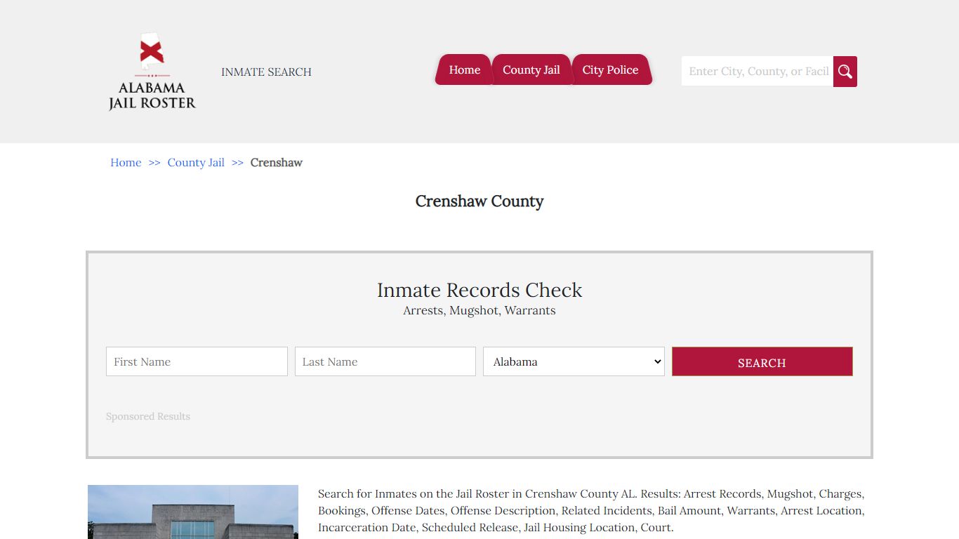 Crenshaw County - Alabama Jail Inmate Search